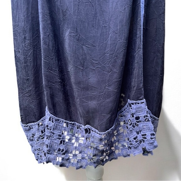 🌻Johnny Was Dark Indigo Periwinkle Bohemian Embroidered Knee Length Dress Small - Picture 6 of 10